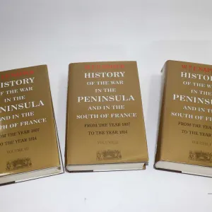 Three volume hardcover book set including "History of WAr in the Peninsula and in the South for Fran