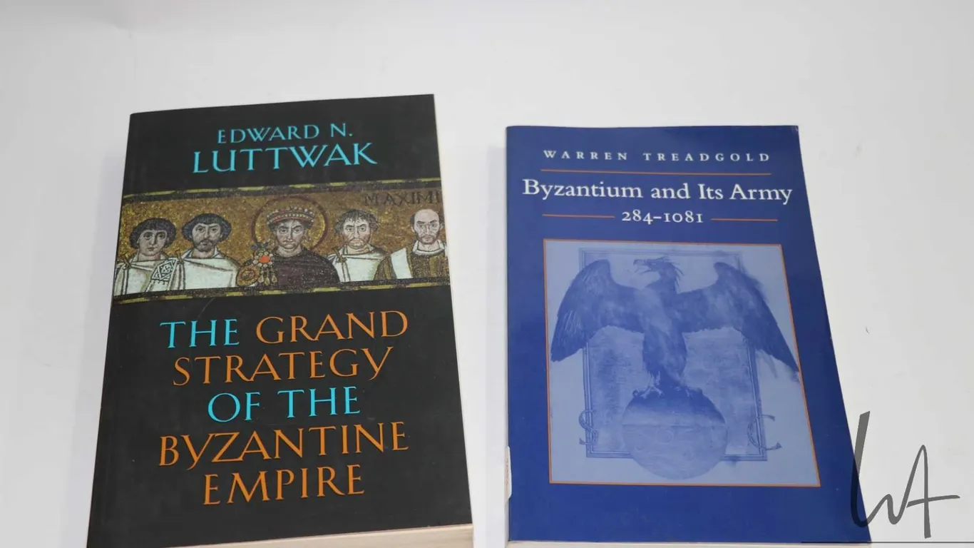 Two softcover books including "Byzantium and Its Army: 284-1081" by Warren Treadgold and " The Grand