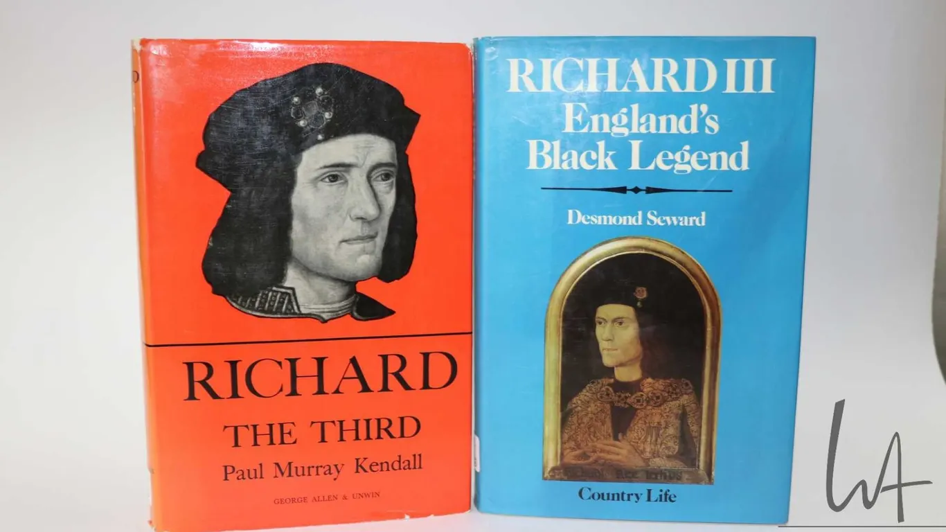 Two hardcover books including "Richard the Third" by Paul Murray Kendall and "Richard III England's