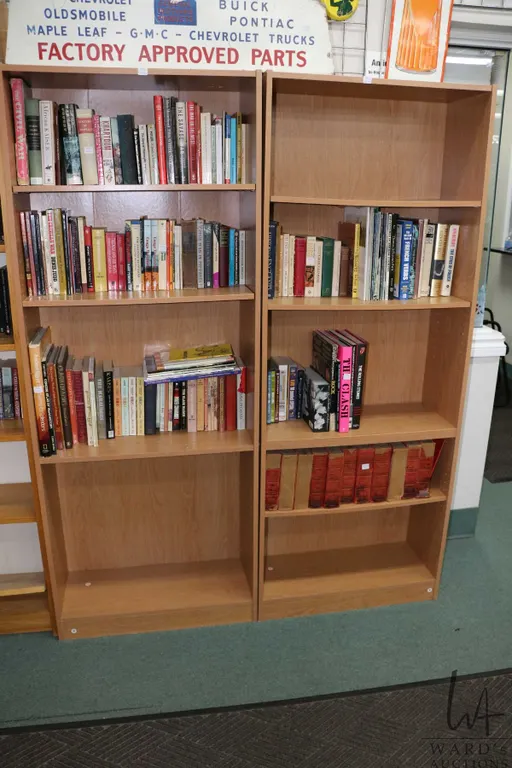 Two press board bookcases