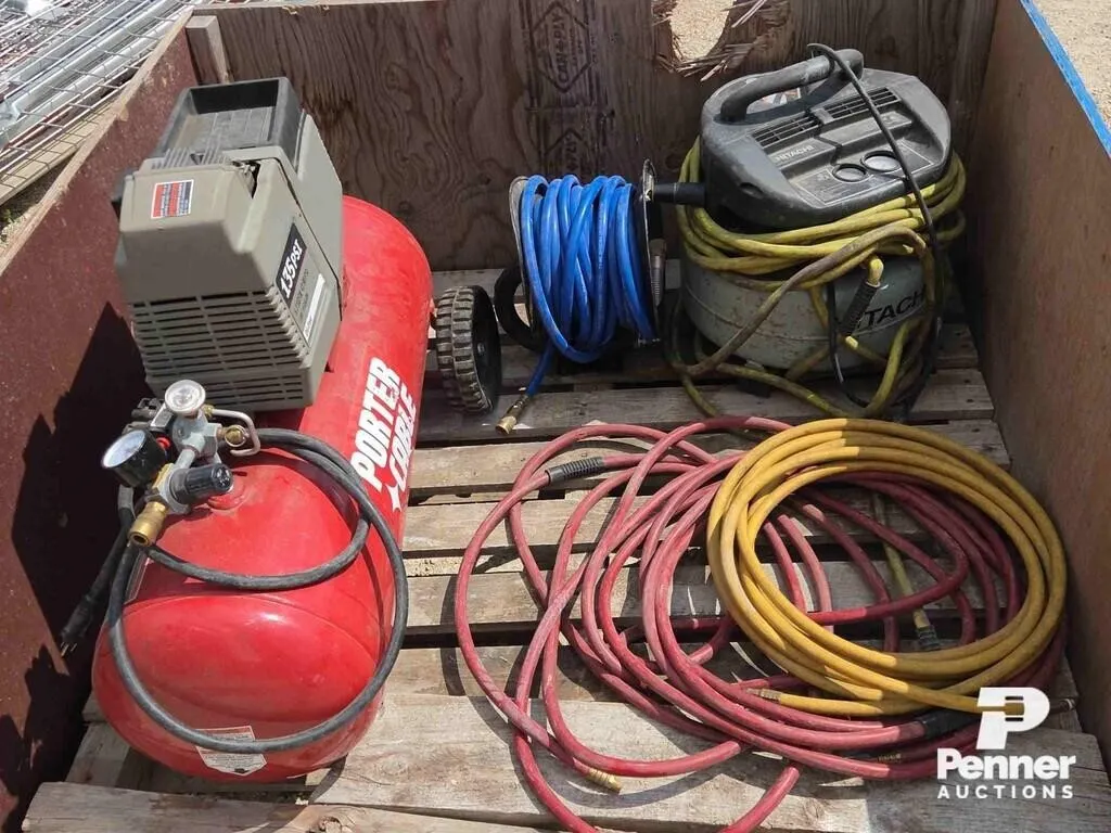 Porter Cable & Hitachi Air Compressors w/ Hoses