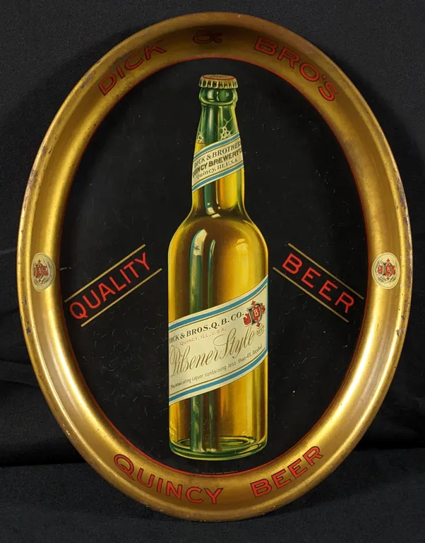 PRE PRO TRAY DICK & BRO'S PILSENER STYLE QUINCY BEER Q. B. & CO. TRAY