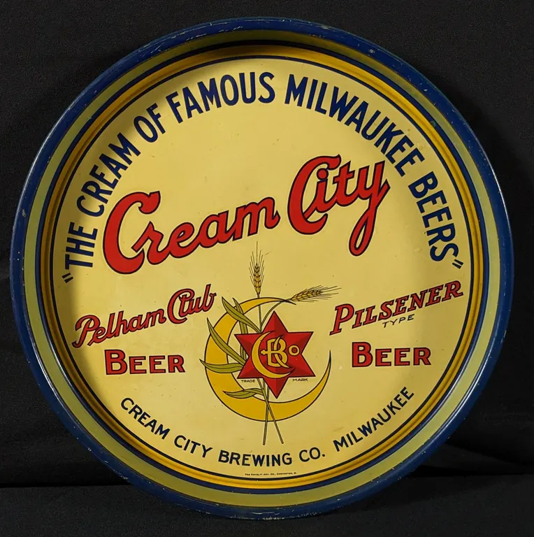 BEER TRAY CREAM CITY PELHAM CLUB & PILSENER STYLE BEER MILWAUKEE WISCONSIN