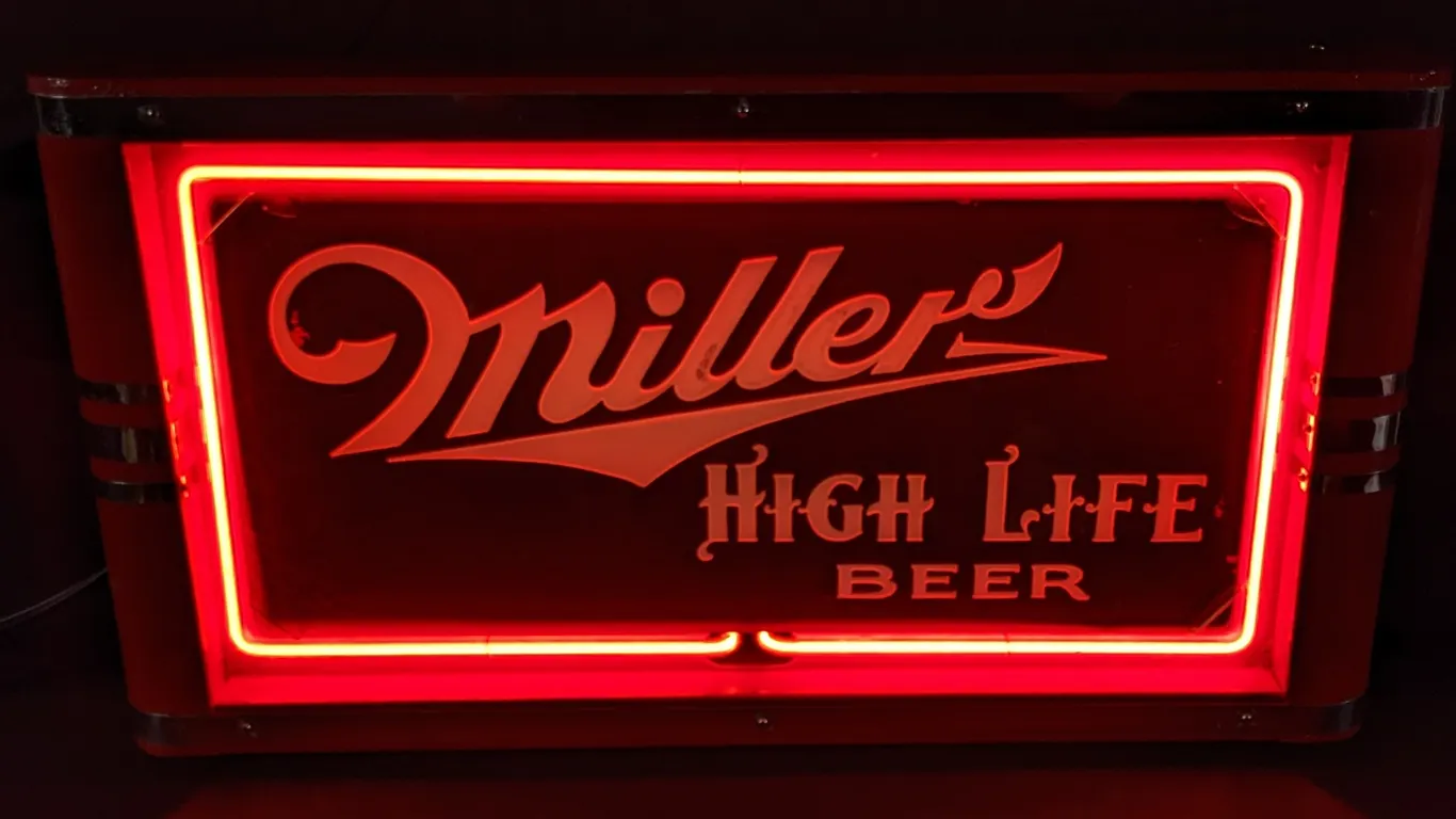 RESTORED MILLER HIGH LIFE BEER NEON SIGN