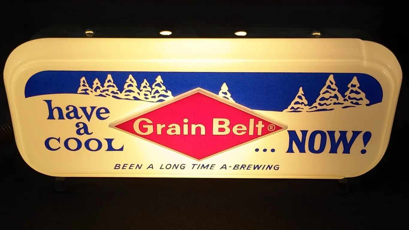 NOS GRAIN BELT BEER CASH REGISTER LIGHTED SIGN