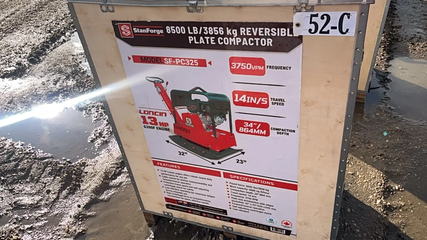 NEW/UNUSED STANFORGE MODEL SF-PC325 8500 LB REVERSIBLE PLATE COMPACTOR