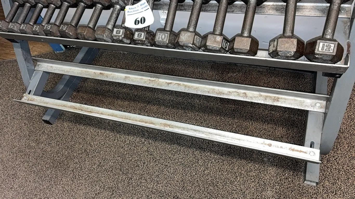 CAST IRON DUMBBELL SET - LIGHT WEIGHTS - RACK NOT INCLUDED