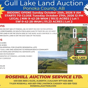 Gull Lake  Land Auction - SW-9-42-28-W4M – 111.23 acres m/l