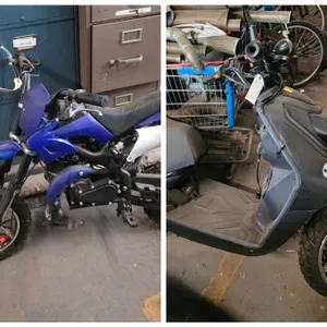 (#5) Group of Two Motorized Bikes and Scooter