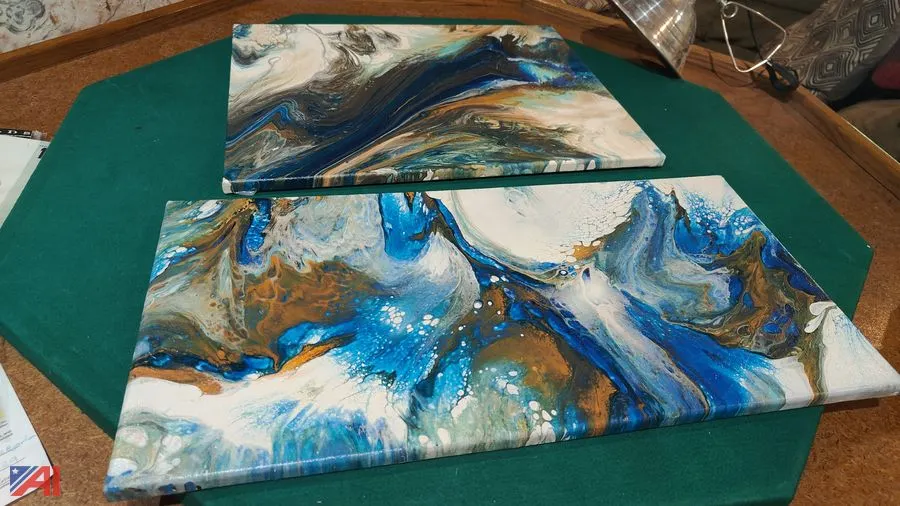 One-of-a-Kind Set of Brown Paint Artwork