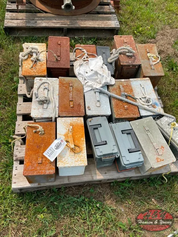 Pallet of Empty Ammo/Tool Boxes