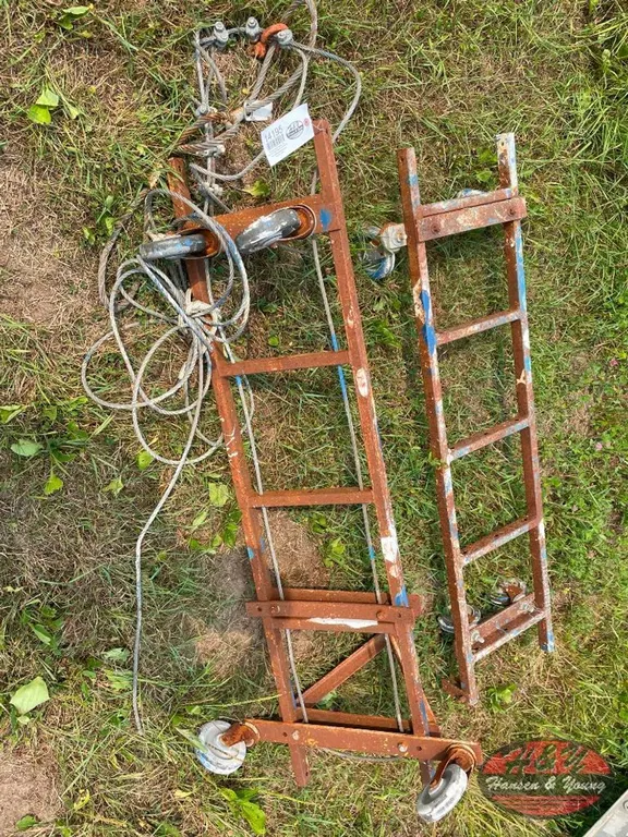(2) Short Ladders with Wheels