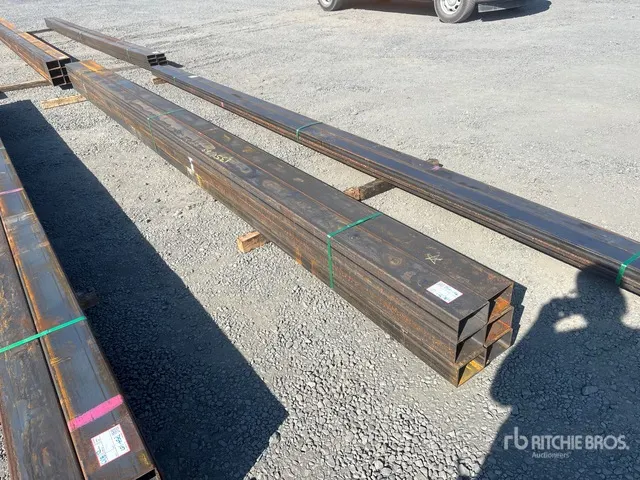Quantity of (6) 2025 Kit Containers 20 ft x 6 in x 4 in Square Tubing
