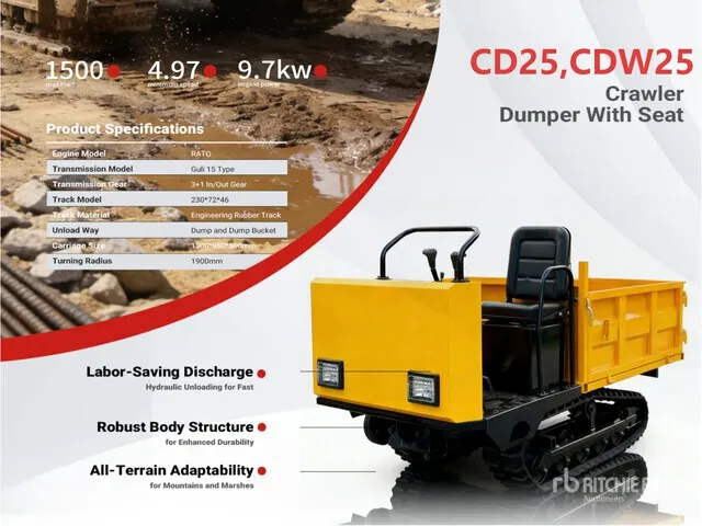 2026 CD25,CDW25 Mini Crawler Dumper (Unused)