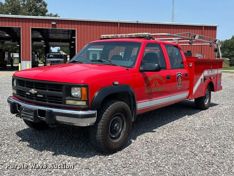 1997 Chevrolet K3500 Crew Cab utility bed pickup truck
