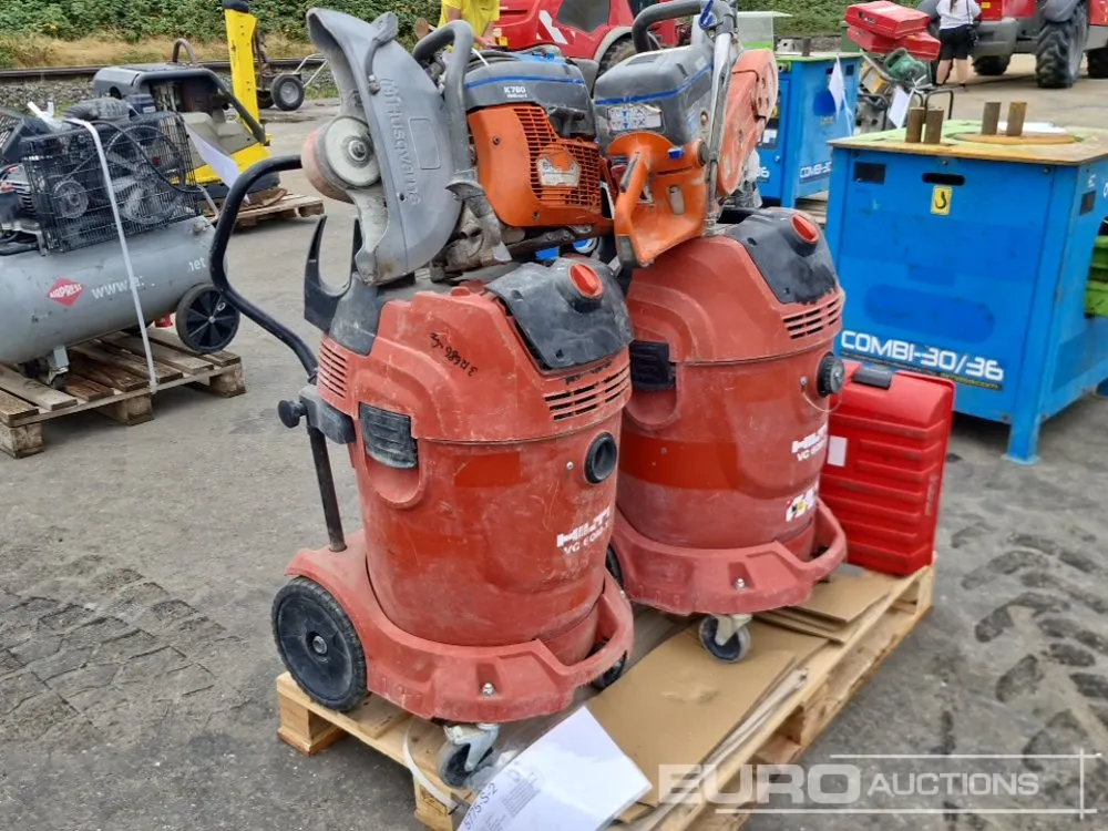Pallet of Assorted Quick Cut Saws (2 of), Vacuum Cleaners (2 of), Drills