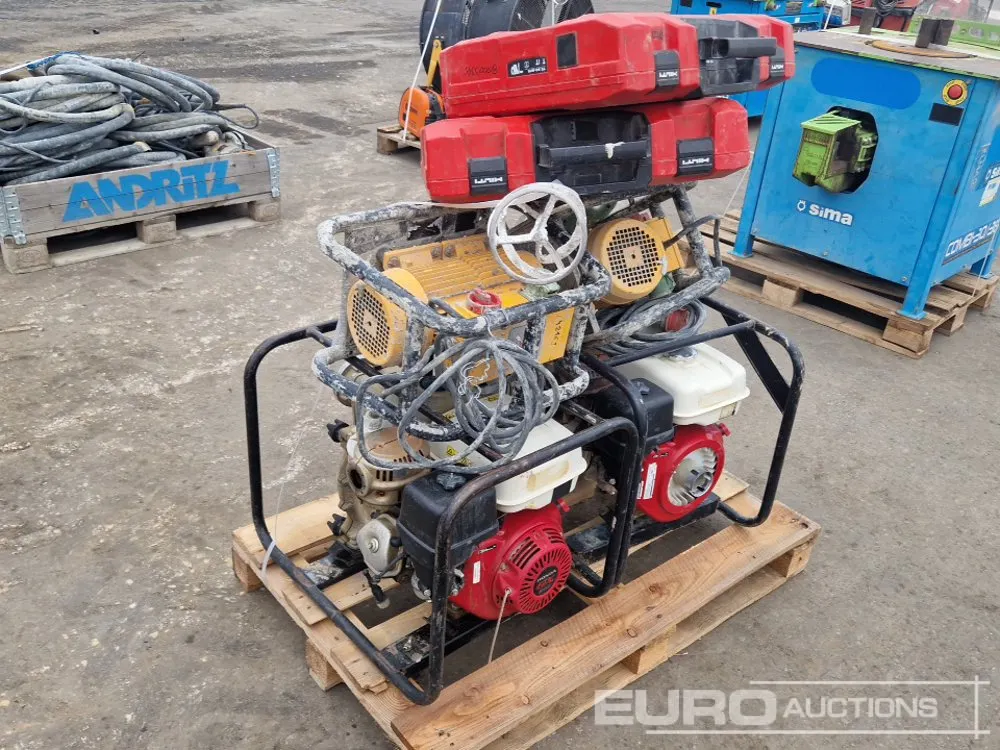 Pallet of Assorted Electric Tools, Pumps, Frequenzy Converter, Paint Mixer
