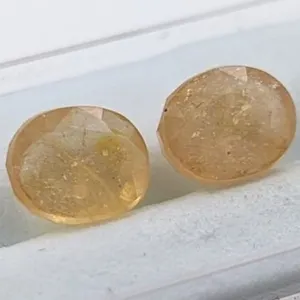 *^6.81 ct Certified Kashmir Yellow Sapphire gemstone Pair ($8,512 Appraisal)