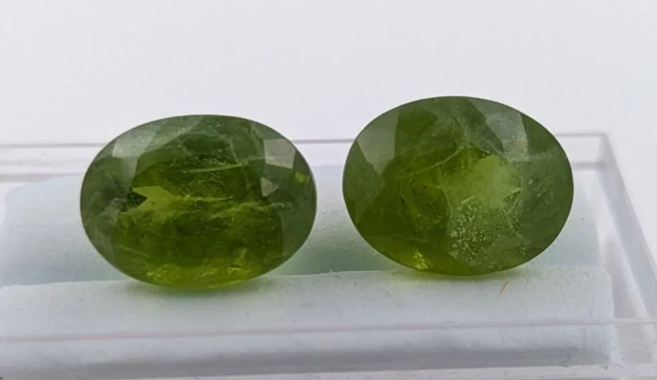 *^25.8 ct Certified Himalayan Peridot gemstone pair ($12,900 Appraisal)