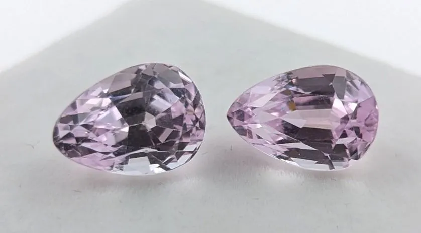 *^15.8 ct Certified Pink Kunzite gemstone pair ($7,900 Appraisal)