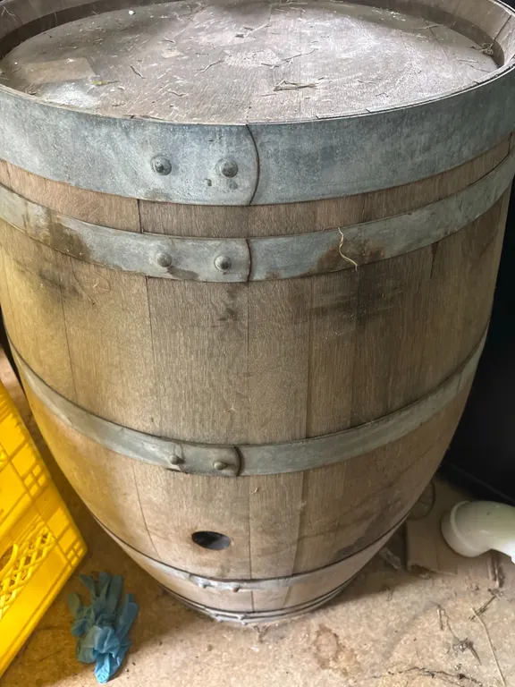 Wooden Barrel with Metal Bands