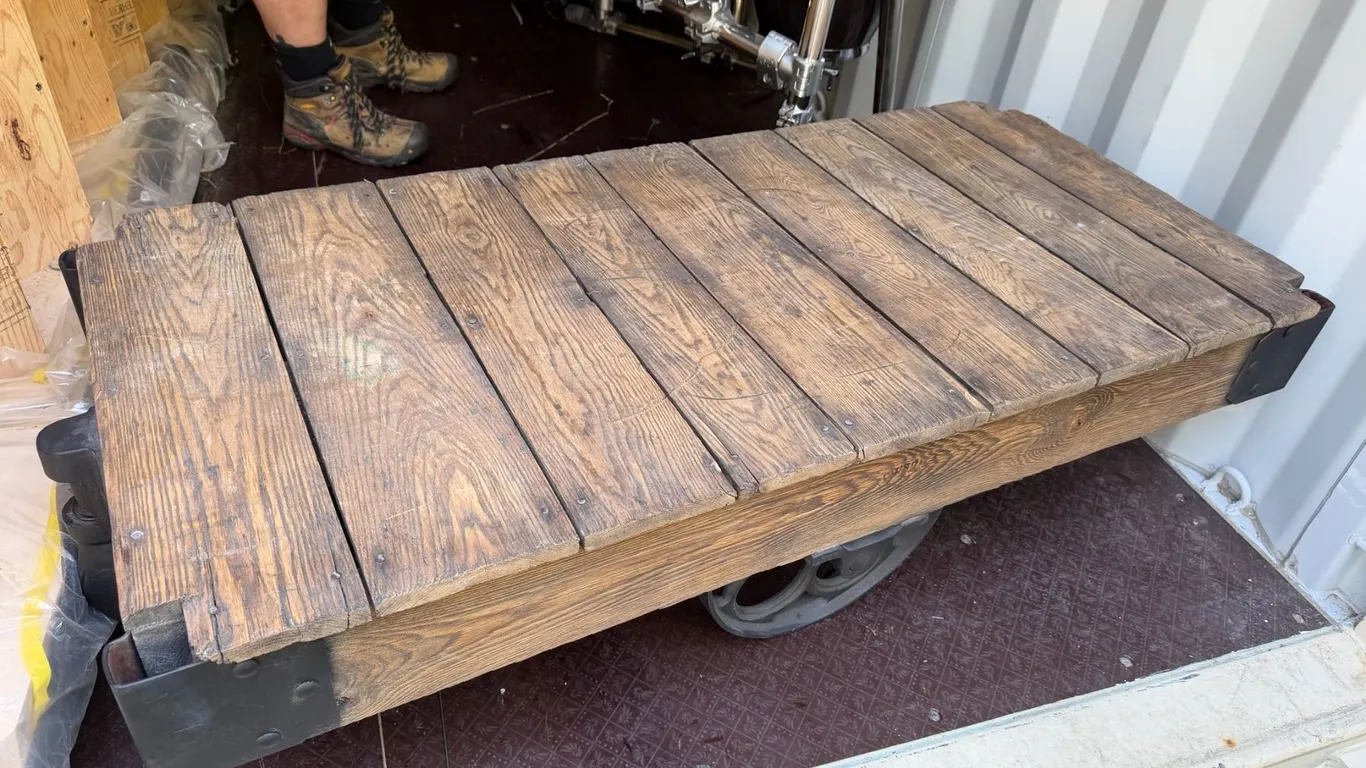 Industrial Wood and Iron Factory Cart