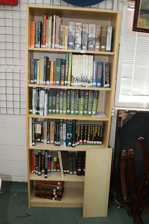 Single shelving unit, 79" X 31 1/2" W X 10 1/2" D includes one extra shelf