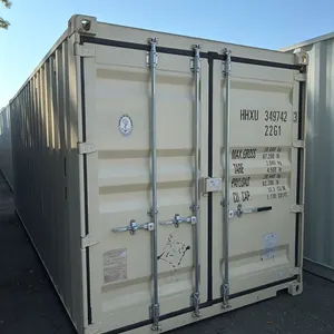 BEIGE 20' 67,200 LB MAX CAPACITY INDUSTRIAL TRANSPORT CONTAINER WITH DUAL SWING REAR DOORS
