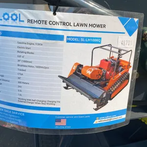 SDLOOL SL-LM1000Q ORANGE GAS POWERED REMOTE CONTROLLED FLAIL MOWER WITH 400 CC ENGINE, ELECTRIC