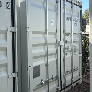 GREY 40' 52,910 LB MAX CAPACITY INDUSTRIAL TRANSPORT CONTAINER WITH 4 DUAL SWING SIDE DOORS DUAL