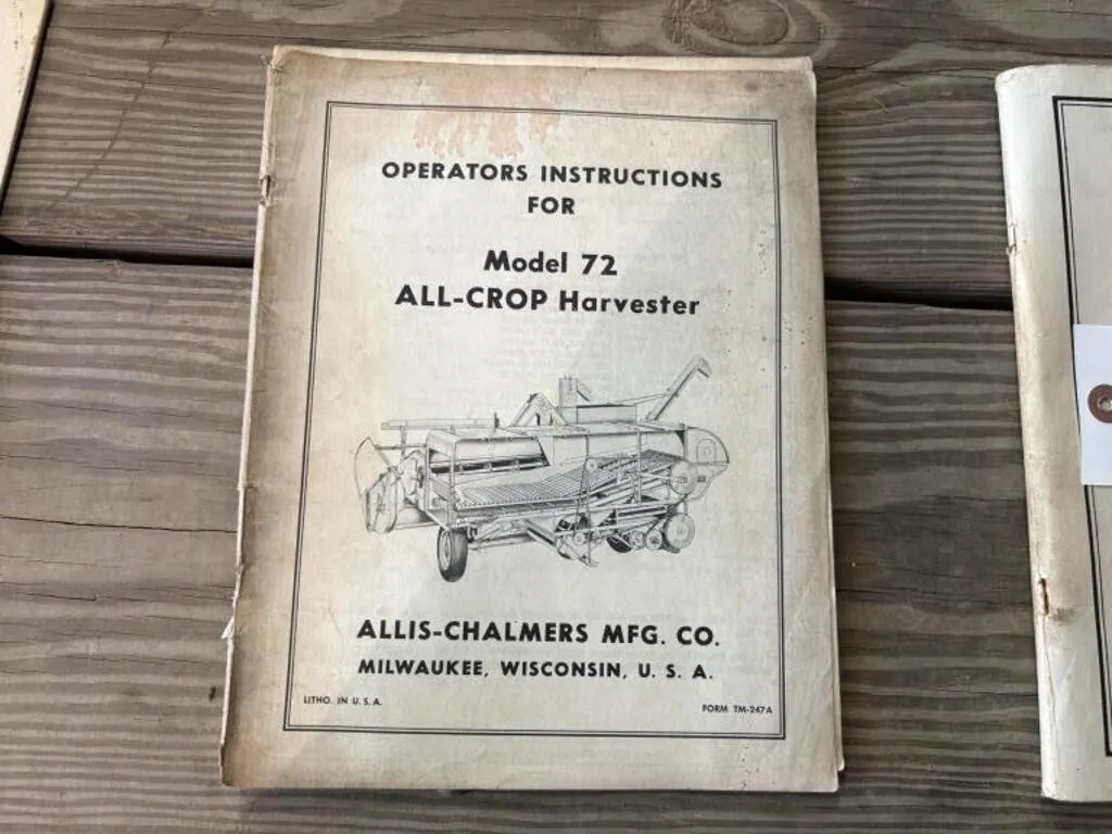 Allis Chalmers Model 72 All-Crop Harvestor Manual