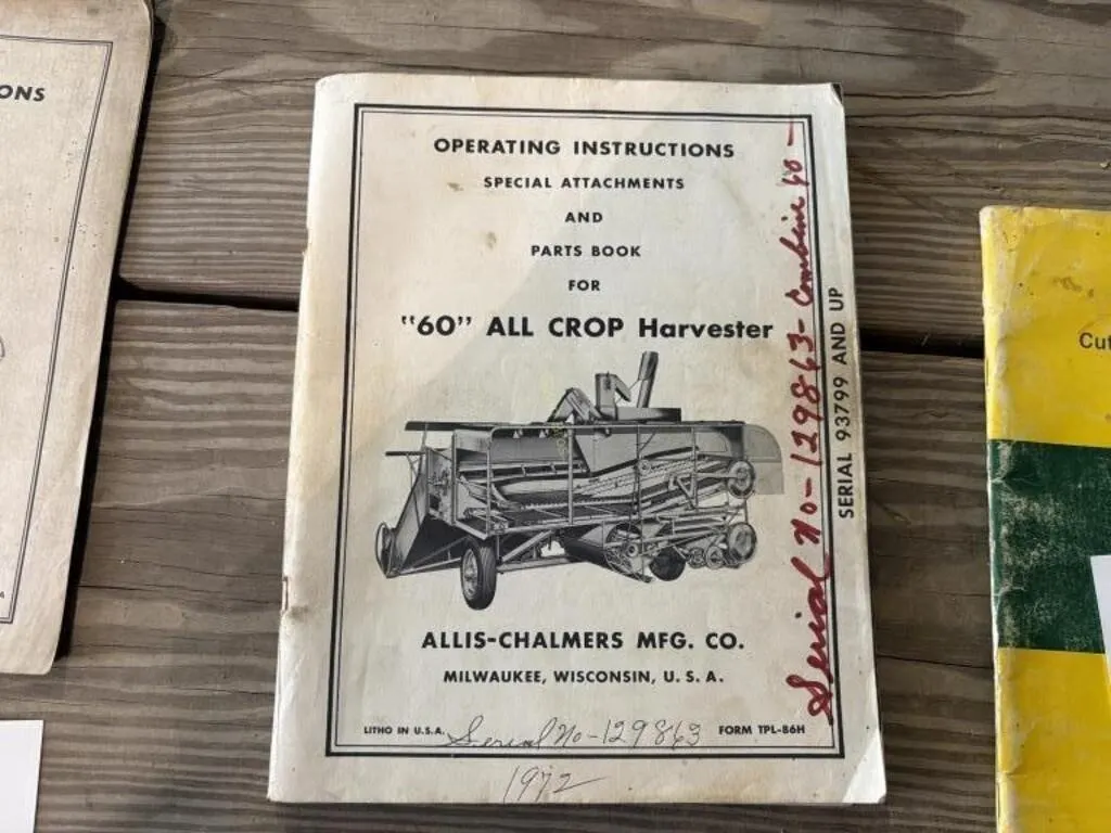 Allis Chalmers Model 60 All-Crop Harvestor Manual