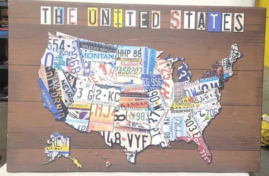 The US License Plate Map - 24" x 36"
