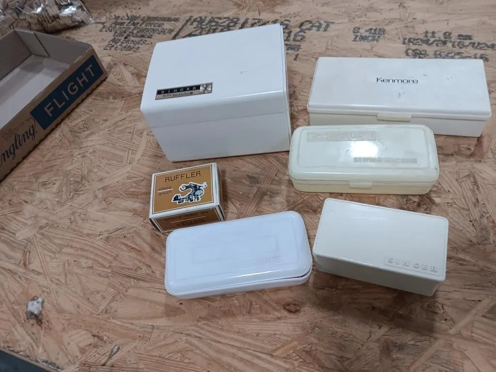 Vintage Sewing Machine Accessory Cases.