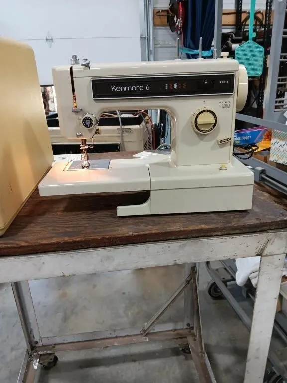 Kenmore Sewing Machine With Case. Turned On At
