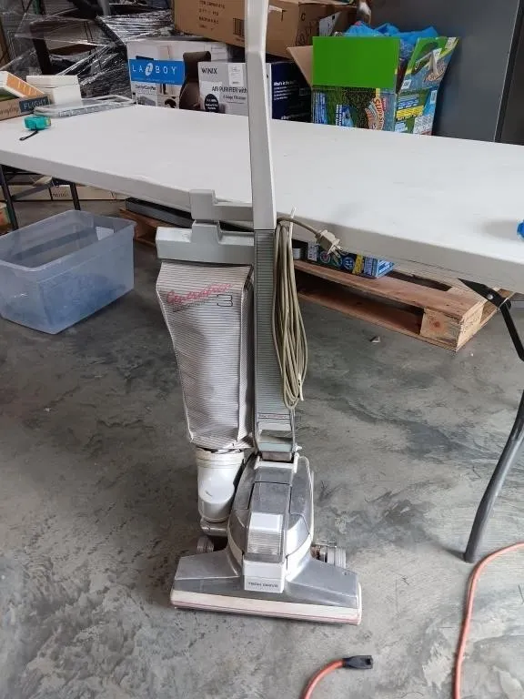Kirby Generation 3 upright vacuum powered on, e3