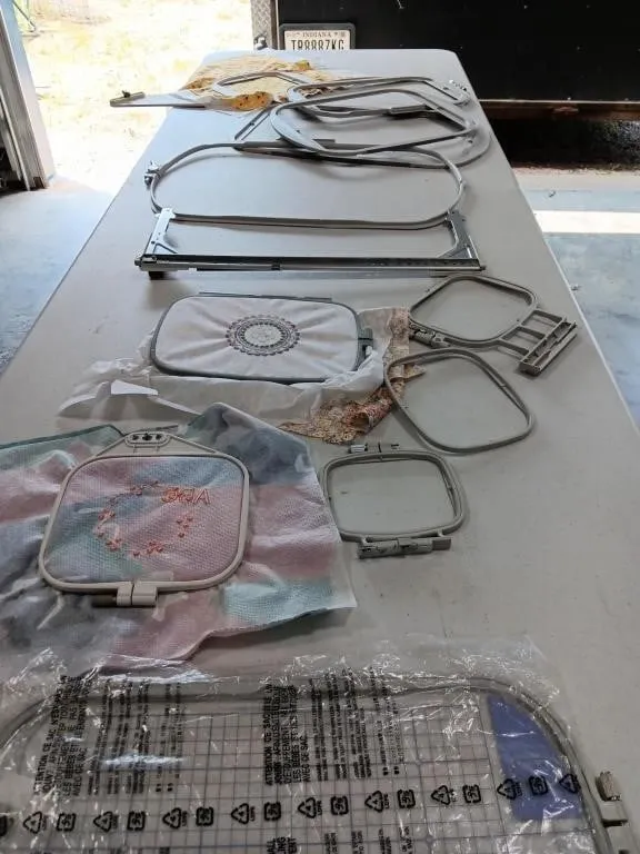 Assortment of embroidery hoops