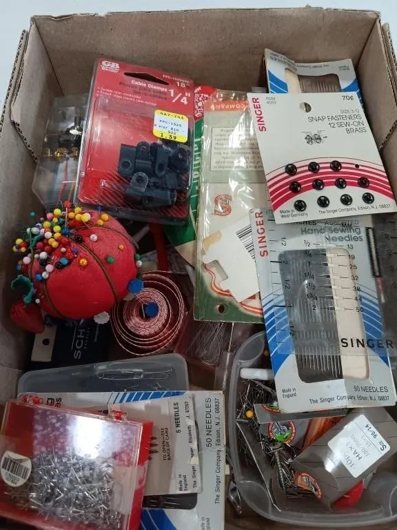 Variety box of sewing notions