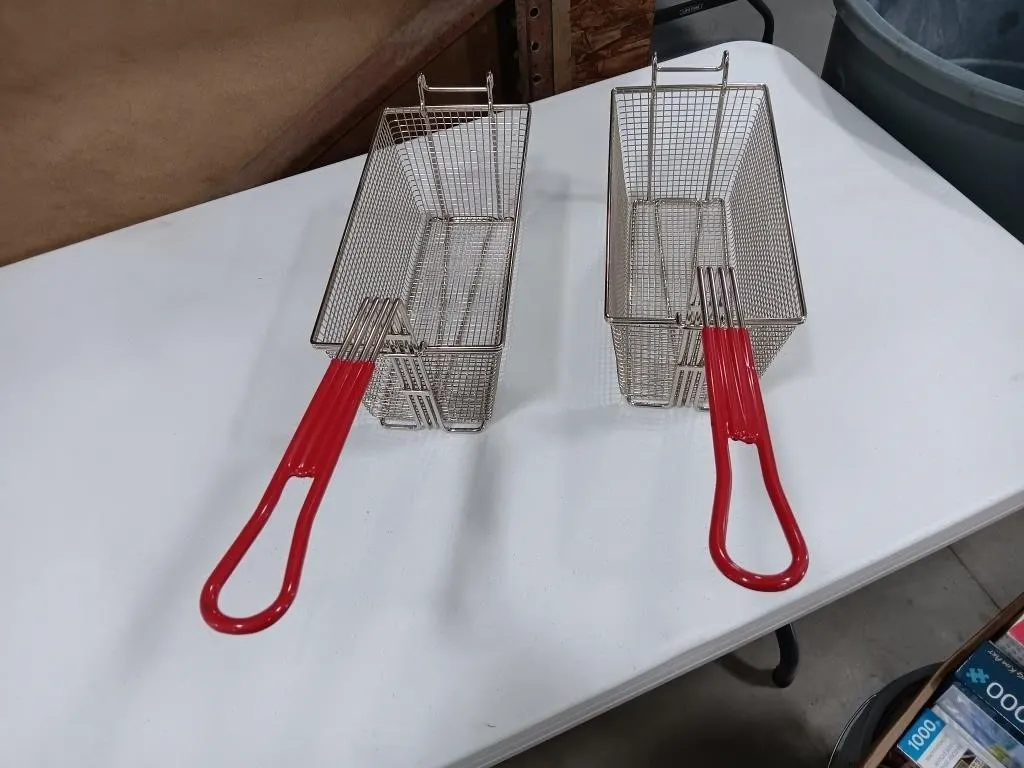 Two Fry Baskets. Approx 13.5 Long & 6 Inches