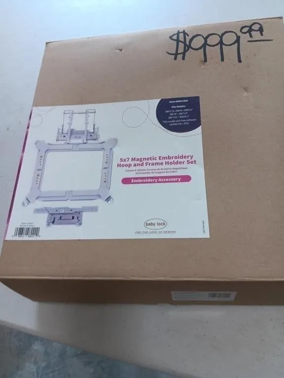 Baby Lock 5x7 magnetic embroidery hoops & frame