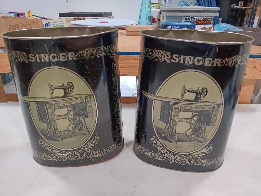 Nostalgic Singer trash cans
Measurements 10Wx13H