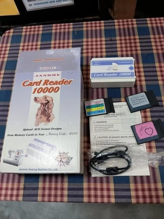 Janome Card Reader 10000 Plus 3 Memory Cards.