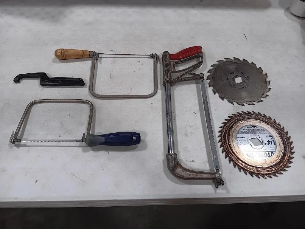 Assortment of saws and circular saw