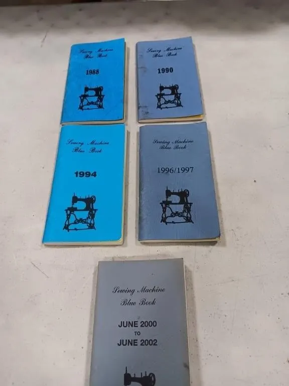 Sewing machine blue books, 1988, 1990, 1994,