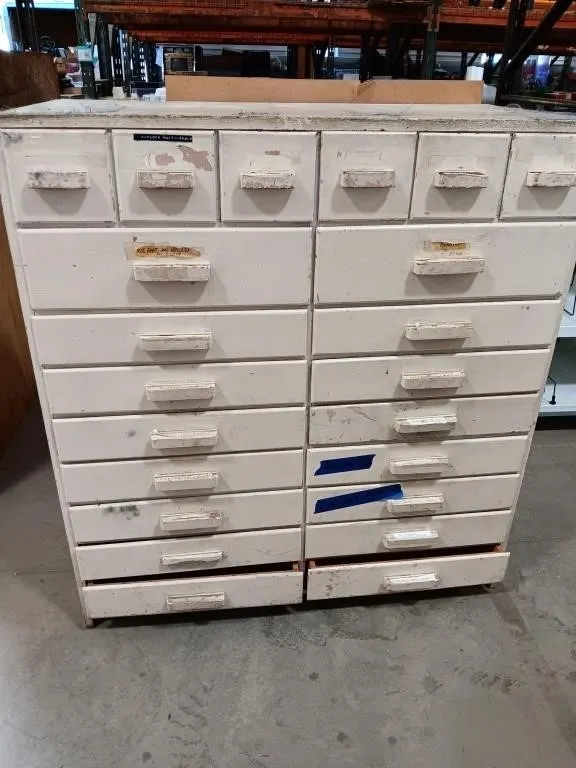 Twenty-two drawer wooden cabinet solid