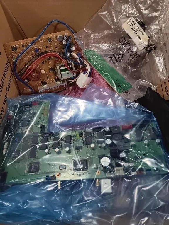 Box of Circuit boards ,switches and wiring
New