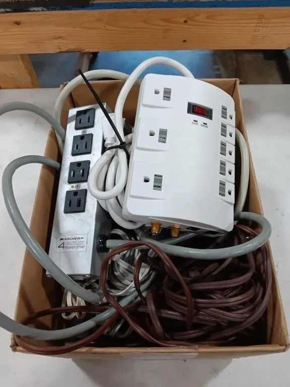 Assortment of surge protectors and extention