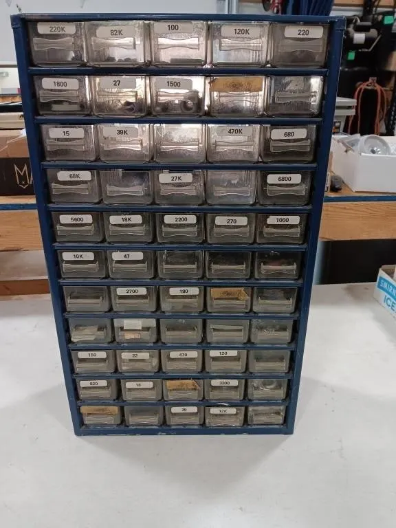Metal parts cabinet 55 drawers approximately