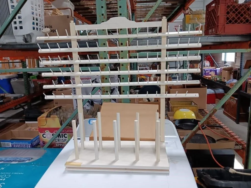 Wooden Thread Rack. Long Pegs For Various Sizes