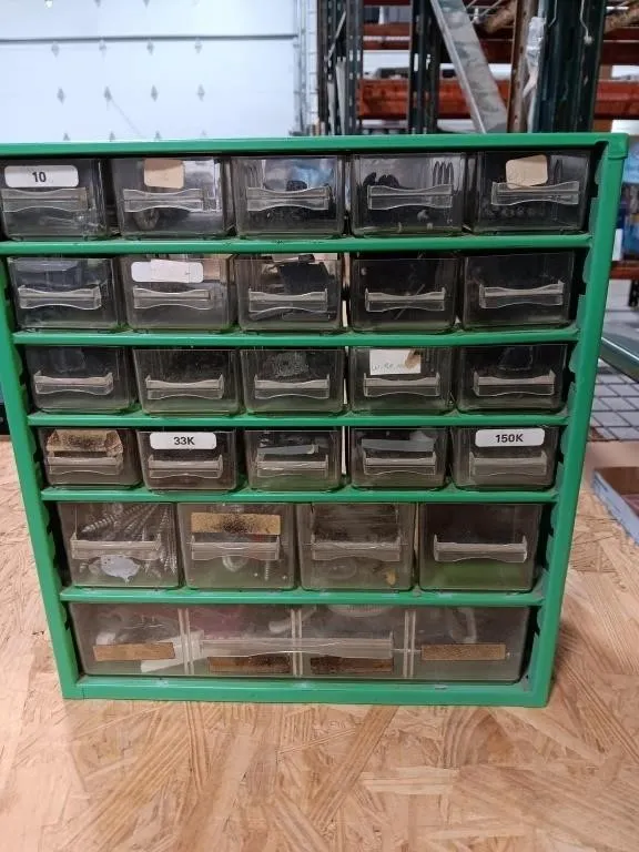 Metal 25 drawer parts storage cabinet